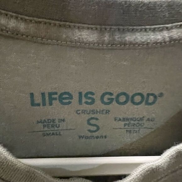 Life is Good Women’s Green  Graphic Mountain Long Sleeve T-Shirt Small #351 - Picture 3 of 6